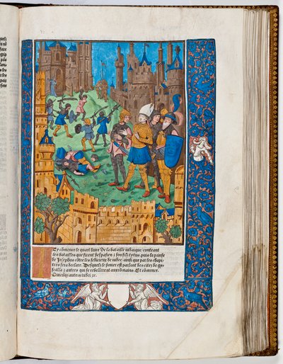 Vespasiano reprime la rivolta in Galilea (67 d.C.) - Stampa colorata a mano da French School