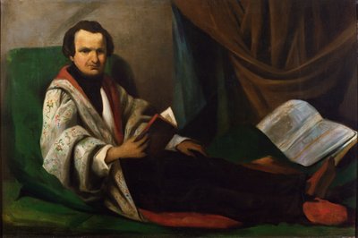 Victor Hugo sul suo divano da French School