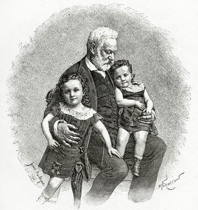 Victor Hugo e i suoi nipoti da French School