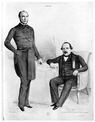 Victor Schoelcher (n.1804) e Francois-Auguste Perrinon (n.1822) deputati di Guadalupa e Martinica, 1849 da French School