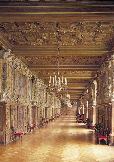 Vista lungo la Galleria di Francesco I, 1530-40 da French School