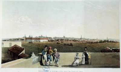 Veduta di Buenos Aires in Argentina. Litografia di Vidal (1820) 19° secolo. Parigi, Biblioteca Latinoamericana da French School