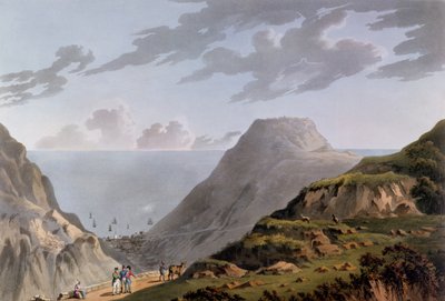 Veduta di Jamestown e del sentiero che conduce a Longwood, c.1821 da French School