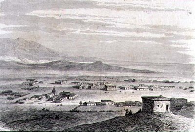 Veduta di Los Angeles negli anni 1860 da French School