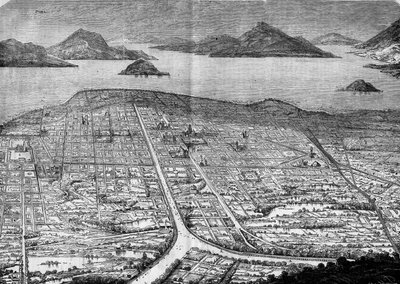 Vista di Città del Messico, Messico da French School