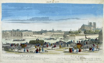 Veduta di Parigi e Notre-Dame (Notre Dame), prendendo i moli dell