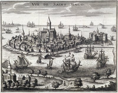 Veduta di St Malo - Incisione anonima da French School