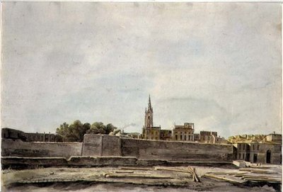 Veduta di un paesaggio urbano nel sud della Francia, c.1800 da French School