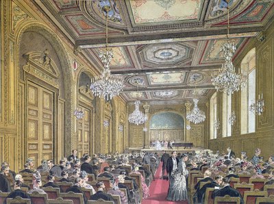 Veduta di un concerto alla Salle Herz in Rue de la Victoire, Parigi, c.1870-80 da French School