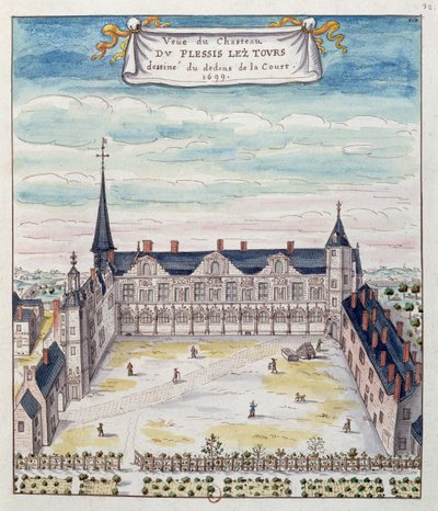 Veduta del castello di Plessis-les-Tours nella Tourraine, 1699 da French School