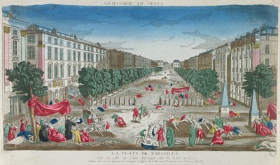 Veduta del Cours Belsunce, Marsiglia, durante la peste del 1720 da French School