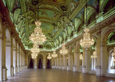Veduta della Grande Salle des Fetes, dopo il 1871 da French School