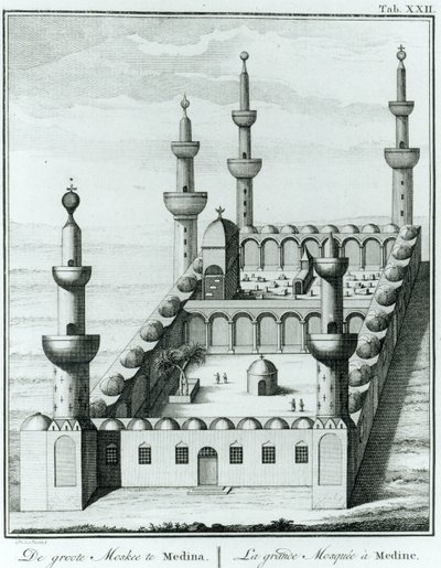 Vista della Grande Moschea di Medina prima della profanazione delle tombe da parte della setta Wahhabi, da Descrizione dell