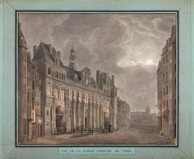 Veduta della Maison Commune di Parigi, tra il 1790-95 da French School