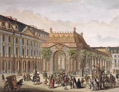 Vista della Place de Louis le Grand, con una delle stanze costruite per l