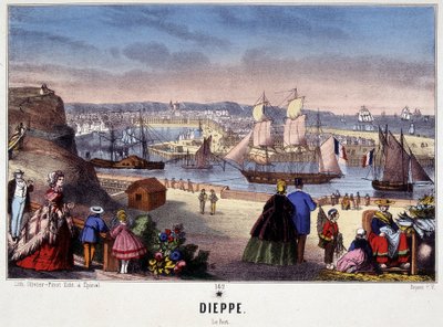 Veduta del Porto di Dieppe, immagine di Epinal, XIX secolo da French School