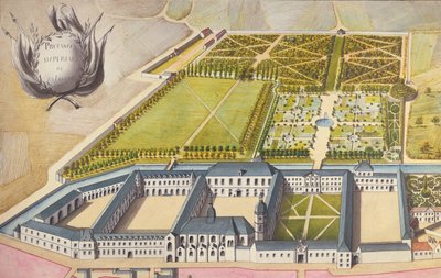 Veduta del Prytanee Imperial, precedentemente il Collegio dei Gesuiti a La Fleche, c.1810 da French School