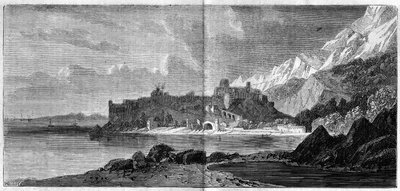 Veduta della città di Monaco nel 1860 - incisione in 