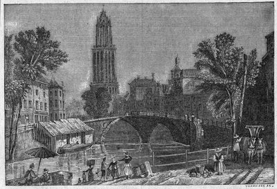 Veduta della città di Utrecht in Olanda, fine XIX secolo. Incisione in "La gazette du dimanche" del 5 dicembre 1895 da French School