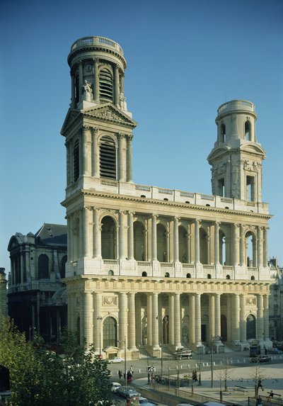 Veduta della facciata della Chiesa di Saint-Sulpice, costruita tra il 1646-1780 da French School