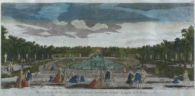 Veduta del giardino davanti al Canal Grande vista dalla fontana di Latona, Versailles, Francia da French School