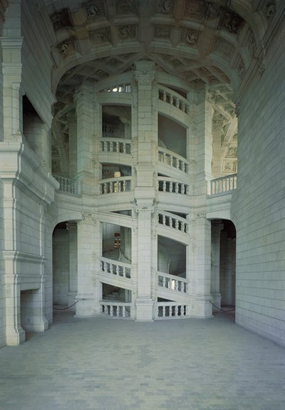 Veduta della scala principale, 1519-46 da French School