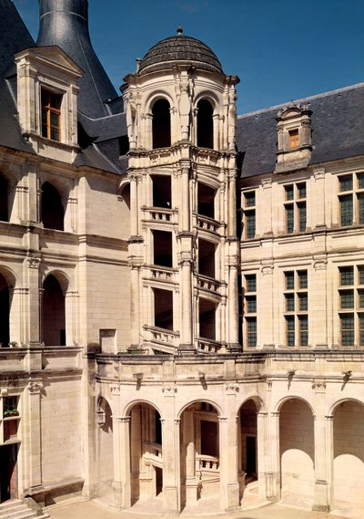 Vista della scala principale, 1519-46 da French School