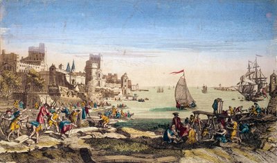 Veduta del porto e dei cantieri navali della città di Le Havre (Senna marittima) da French School