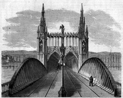 Veduta del ponte ferroviario sul Reno che collega Kehl (Germania) a Strasburgo (Francia) da French School