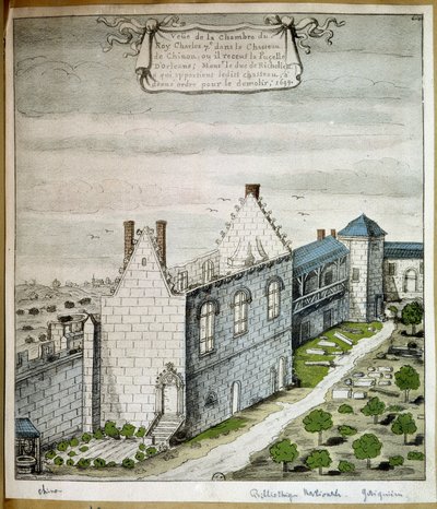 Veduta della stanza di Re Carlo VII nel castello di Chinon, dove ricevette la pulzella d