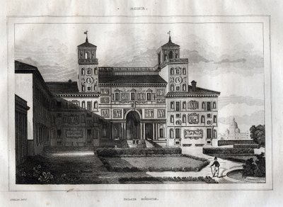 Villa Medici Roma - Villa Medici - Incisione da Italia pittoresca - Pittura storica e descrittiva dell
