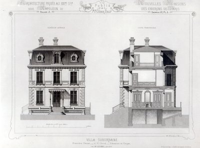 Villa Suburbaine, Premier Chasse a St. Cloud, da Architecture Privee au C19th da French School