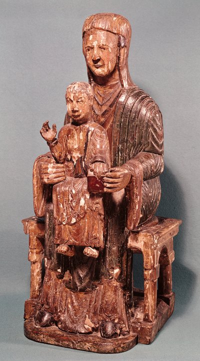 Vergine e Bambino (legno) da French School