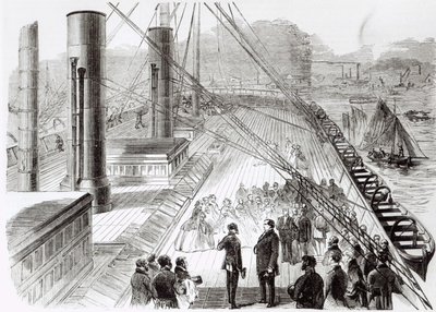 Visita del Principe Napoleone al Great Eastern a Southampton il 18 ottobre 1859, illustrazione da Le Monde Illustré, 5 novembre 1859 da French School