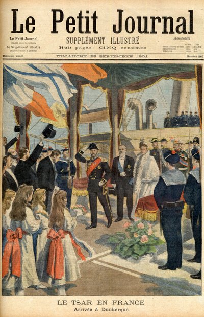 Visita dello Zar Nicola II di Russia in Francia Prima pagina del giornale 