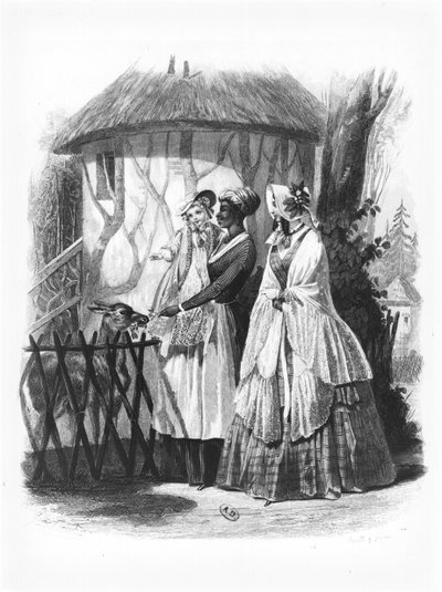 Visita allo zoo del Jardin des Plantes a Parigi, tavola di moda, 1846 da French School