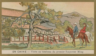 Visita alla tomba del primo imperatore Ming, Cina da French School