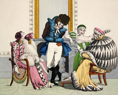 Visite in pelliccia, tavola 38 da Le Bon Genre, inizio XIX secolo da French School
