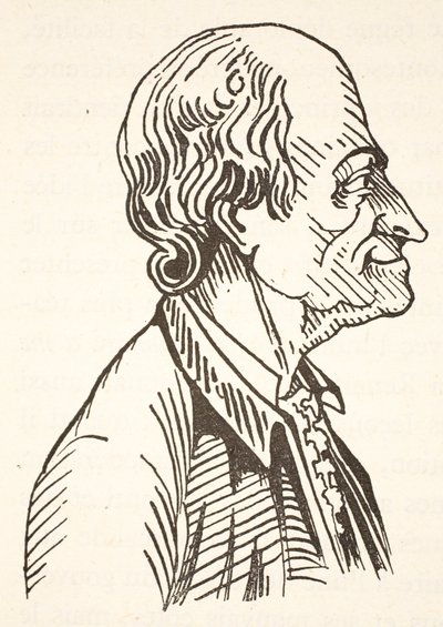 Voltaire, copia di Boris Mestchersky, illustrazione da Histoire de la Nation Francaise, Sciences, Volumi I & II, di Gabriel Hanotaux, 1924 da French School