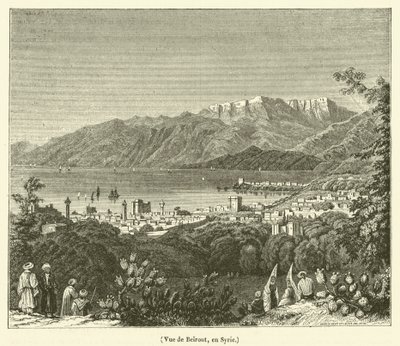 Veduta di Beirut, in Siria (incisione) da French School