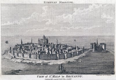 Veduta di St Malo - Incisione di Thomas da French School