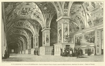 Veduta della Biblioteca Vaticana nel diciottesimo secolo da French School