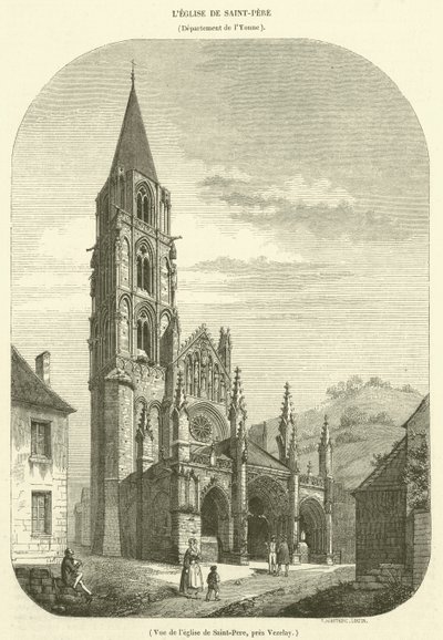 Vista della chiesa di Saint-Pere, vicino a Vezelay da French School