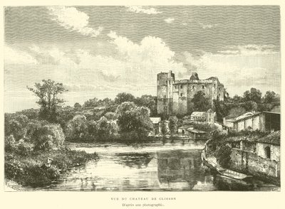 Vista del Castello di Clisson (incisione) da French School
