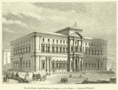 Veduta del Museo reale Borbone, a Napoli, via degli Studi da French School