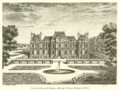 Vista del castello di Maisons, costruito da François Mansart da French School