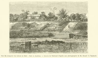 Vista del deposito di carbone del Gabon nel 1861 da French School