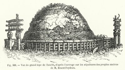 Veduta del grande tope di Sanchi, dall