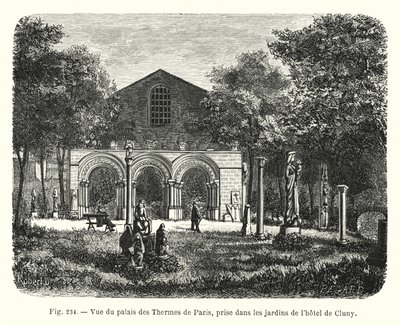 Vista del palazzo delle Terme di Parigi, presa nei giardini dell