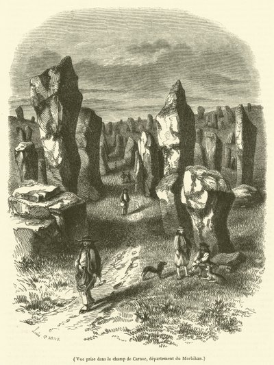 Veduta presa nel campo di Carnac, dipartimento del Morbihan da French School